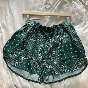NEW: green paisley shorts